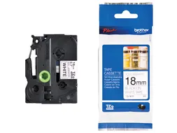 Labeltape Brother P-touch TZe-N241 ongelamineerd 18mm zwart op wit