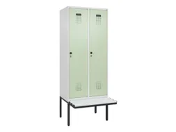 locker met bank,voor scheiding van kleding,HxBxD 2120x800x815mm,2vak