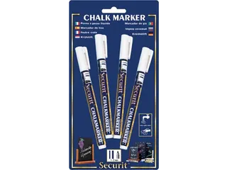 Securit Krijtmarker Small Wit, Blister Met 4 Stuks - 2