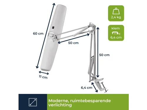 Verstelbare bureaulamp Led 3x14W Wit