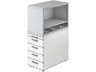 containeropzet,HxBxD 530x428x800mm,m. 3kunstst. inzetelementen DIN A4 - 1