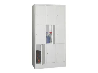 lockerkast,HxBxD 1850x900x500mm,3x3vakken,RAL7035,front RAL7035 - 2