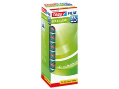 Plakband Tesa 57074 eco&clear 19mmx33m 8 rollen