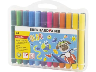 Viltstiften Eberhard Faber Jumbo 2mm 24 kleuren in kunststof etui - 5