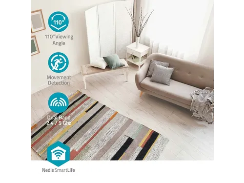 Beveiligingscamera Nedis Smartlife Wifi indoor 3MP Full HD 1296p wit