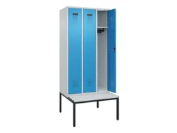 locker met bank,HxBxD 2120x900x815mm,3vak,vak B 300mm,cilinderslot