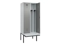 locker met bank,voor scheiding van kleding,HxBxD 2120x800x815mm,2vak