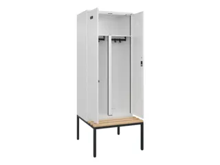 PBM-locker met bank,HxBxD 2120x800x815mm,2vak,vak B 400mm - 1