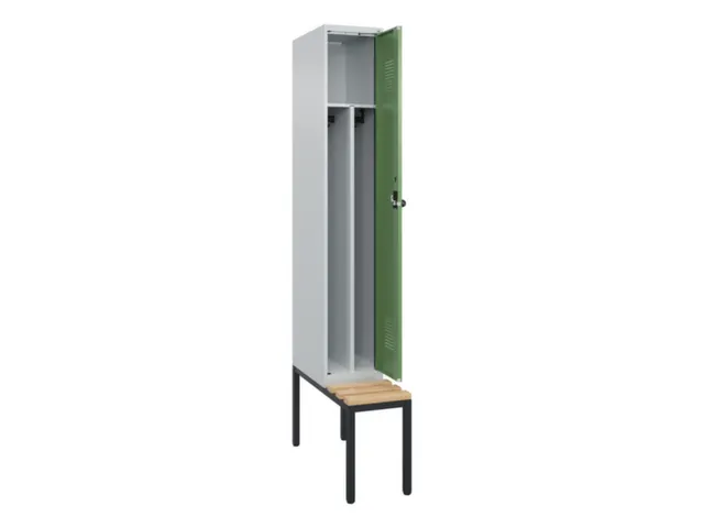 locker met bank,voor scheiding van kleding,HxBxD 2120x300x815mm,1vak