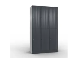 lockerkast cil.slot 1950x1150x540mm 3x2 vakken RAL7021 front RAL7021