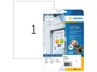 HERMA 4577 Weervaste Folie-etiketten A4 210x297mm removable 20 stuks - 1