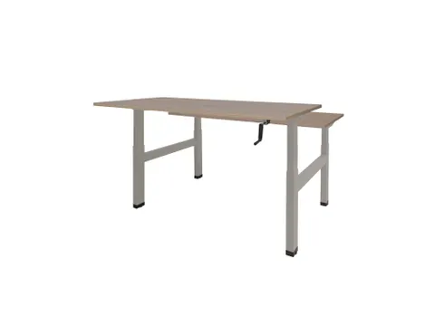 Dextro Slinger Duo zit/sta Bureau 140cm frame Alu blad Havana