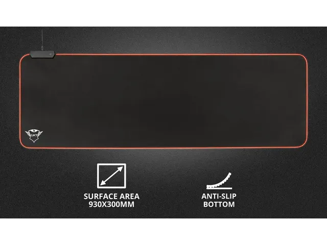 GXT 764 Glide-Flex XXL Muismat met RGB-verlichting 93x30cm zwart