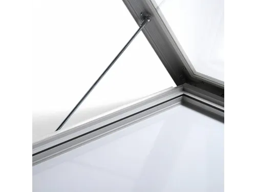 Vitrinekast mededelingenbord Outdoor 18xA4 met gasveer Zilver