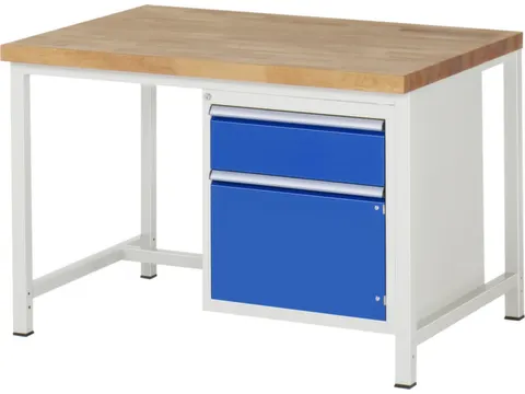 werkbank,HxBxD 840-1040x1250x900mm,beukblad,draagverm. 1250kg,4voeten
