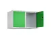 opzetkast,v. locker,2vak.,vak B 400mm,HxBxD 500x800x500mm,cilinderslot