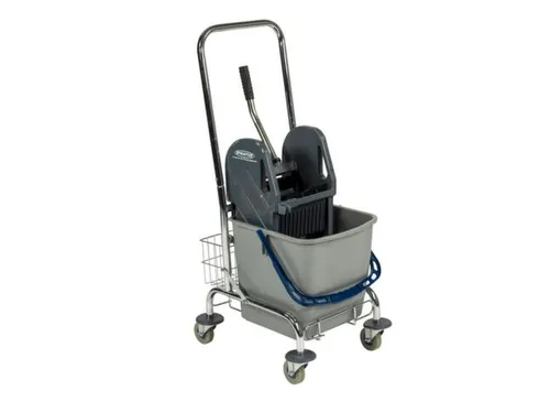 Dweilwagen,Emmer 1X27L Blauw,Mopwringer,Frame Metaal,4Zwenkwielen