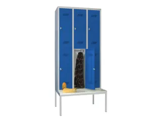 banklocker,dubbeldeks,HxBxD 2150x900x800mm,RAL7035,front RAL5010 - 1
