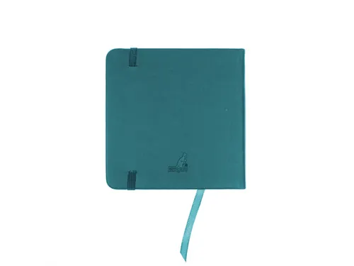 Schetsboek Kangaro 12x12cm dark turquoise PU HC 80 vel 140gr roomwit m