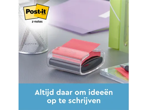 Memoblokdispenser 3M tbv Post-it Z-Note 76x76mm transparant + 12 blok