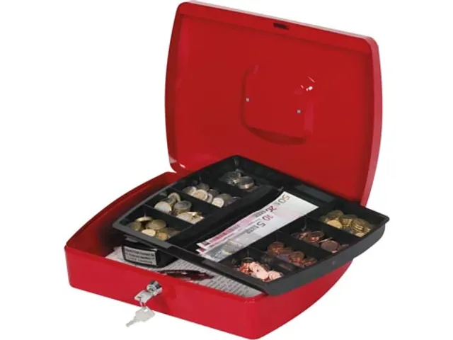 Geldkoffer Rood 325x235x85mm Inclusief 2 Sleutels