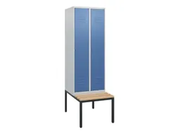 locker met bank,HxBxD 1950x600x815mm,2vak,vak B 300mm,cil.-slot