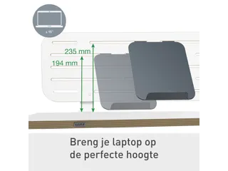 Leitz Ergo Bureau Ophangbord met laptophouder, 80x25 cm - 4