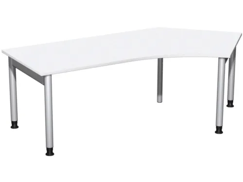 In hoogte verstelbaar hoekbureau,HxBxD 680-800x2166x1130mm,decor wit