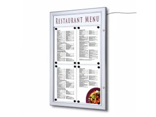 Outdoor Menubord 4x A4 met Logopaneel Staand LED verlicht - 1