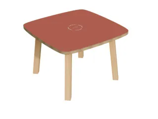 bijzettafel,HxBxD 400x600x600mm,4voeten natuur,vierkante buis - 1