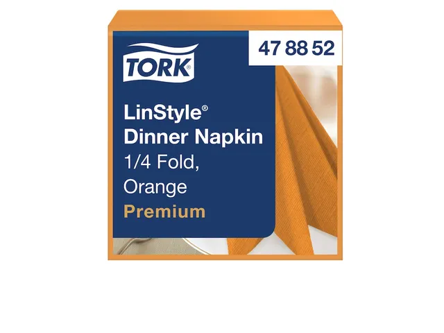 Linstyle Dinnerservet 39x39cm 1/4 vouw oranje 12x50 stuks