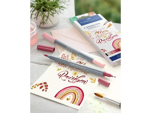 Duo aquarelmarker Faber-Castell Goldfaber etui 6 stuks BoHo letterings