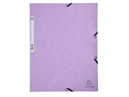 Elastomap Exacompta Aquarel A4 3 kleppen 400gr glanskarton lila