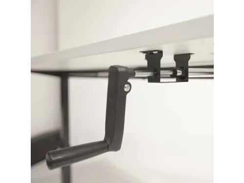 Dextro Slinger Duo zit/sta Bureau 140cm frame Wit blad Logan Eik
