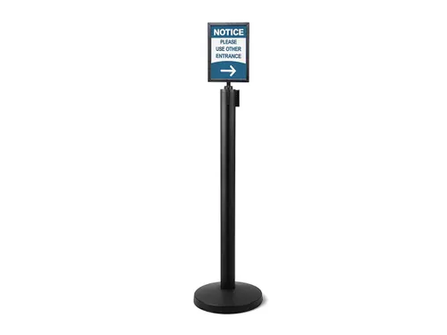 Topbord A4 Voor Afzetpaal Flexi Zwart