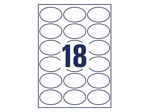 Etiket Avery L6024REV-25 ovaal 63.5x42.3mm wit 450 stuks 25 vel