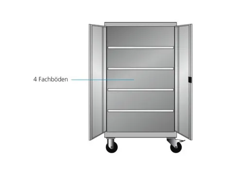 Mobiele kast met openslaande deuren HxBxD 1813x1005x691mm antraciet