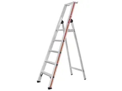 trapladder,eenzijdig,5treden,stand H 1,16m,balk L 1,95m,aluminium
