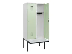 locker met bank,HxBxD 1950x800x815mm,2vak,vak B 400mm,cilinderslot