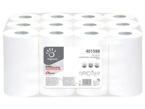 Papernet Handdoekrol Centerfeed 401588 1-Laags wit Pak à 12 Stuks
