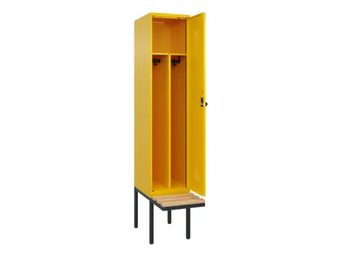 locker met bank,voor scheiding van kleding,HxBxD 2120x400x815mm,1vak