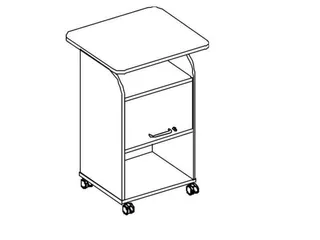 caddy,HxBxD 1130x550x470mm,3niveaus,1kasten,NE-esdoorn - 3