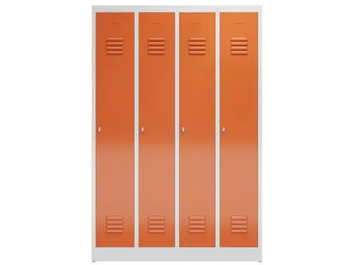 garderobekast 1800x1185x500mm 4vak klink sokkel romp RAL7035 RAL3000