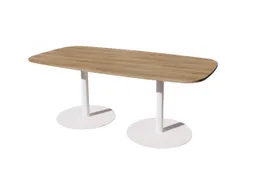 Linesto vergadertafel 200x100 deens ovaal honey castello 25mm wit