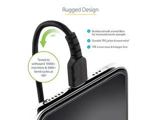 50cm USB A naar Lightning Kabel, Zwart, MFi Gecertificeerd - 8
