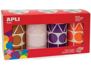 stickers XL 4 rollen in 4 kleuren en 4 vormen - 1