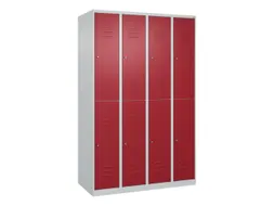 dubbeldekse locker,HxBxD 1850x1200x500mm,4x2vak.,vak B 300mm,cil.-slot