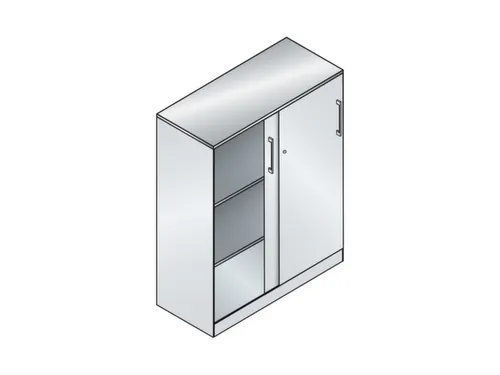 schuifdeurkast,HxBxD 1310x1000x440mm,2xStalen bodem,3 OH