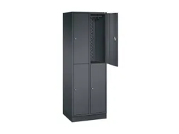 Dubbeldekse garderobekast,HxBxD 1950x620x500mm,2x2vak.,vak B 260mm