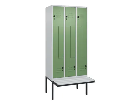 Z-garderobekast,HxBxD 2120x900x815mm,6vak,vak B 300mm,draaigrendel